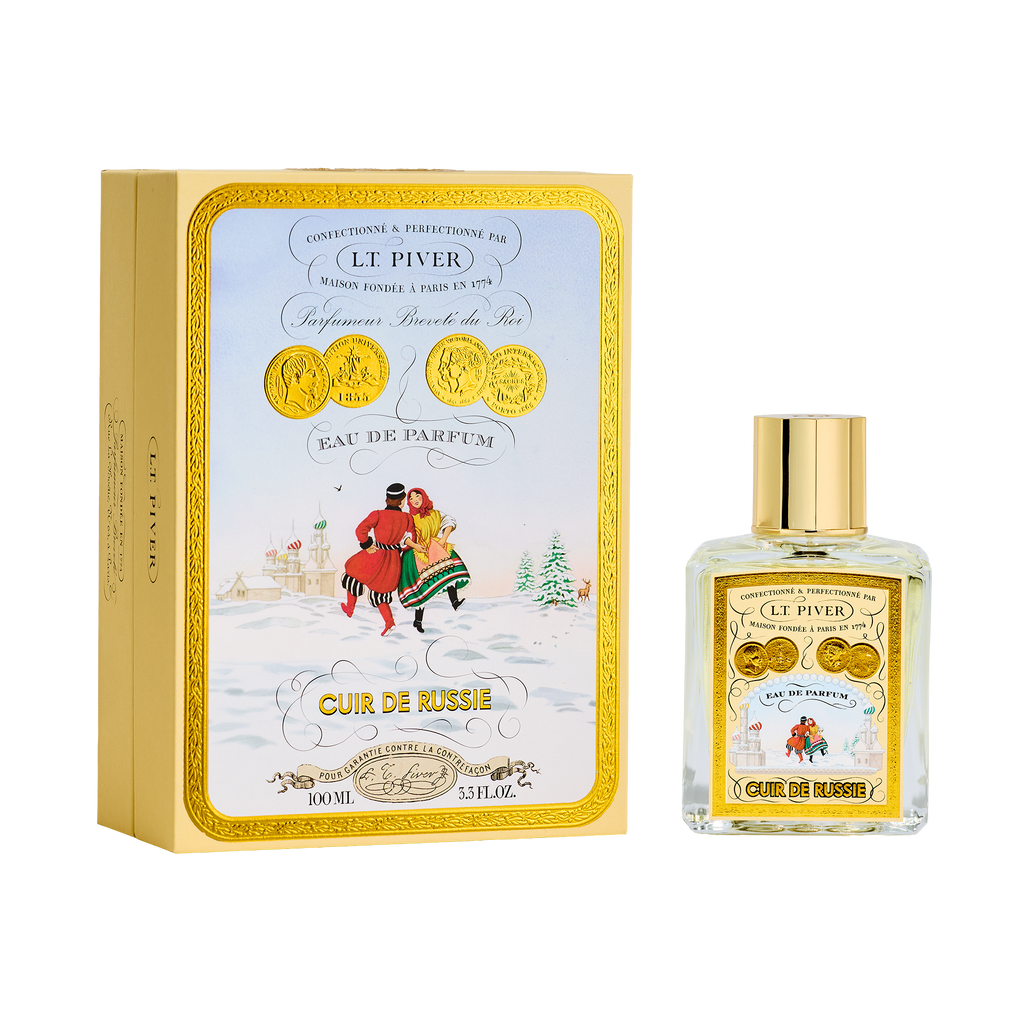 L.T. Piver Cuir De Russie Eau de Parfum 100ml classic leather fragrance bottle – Available for Online Purchase at Paris Gallery Qatar
