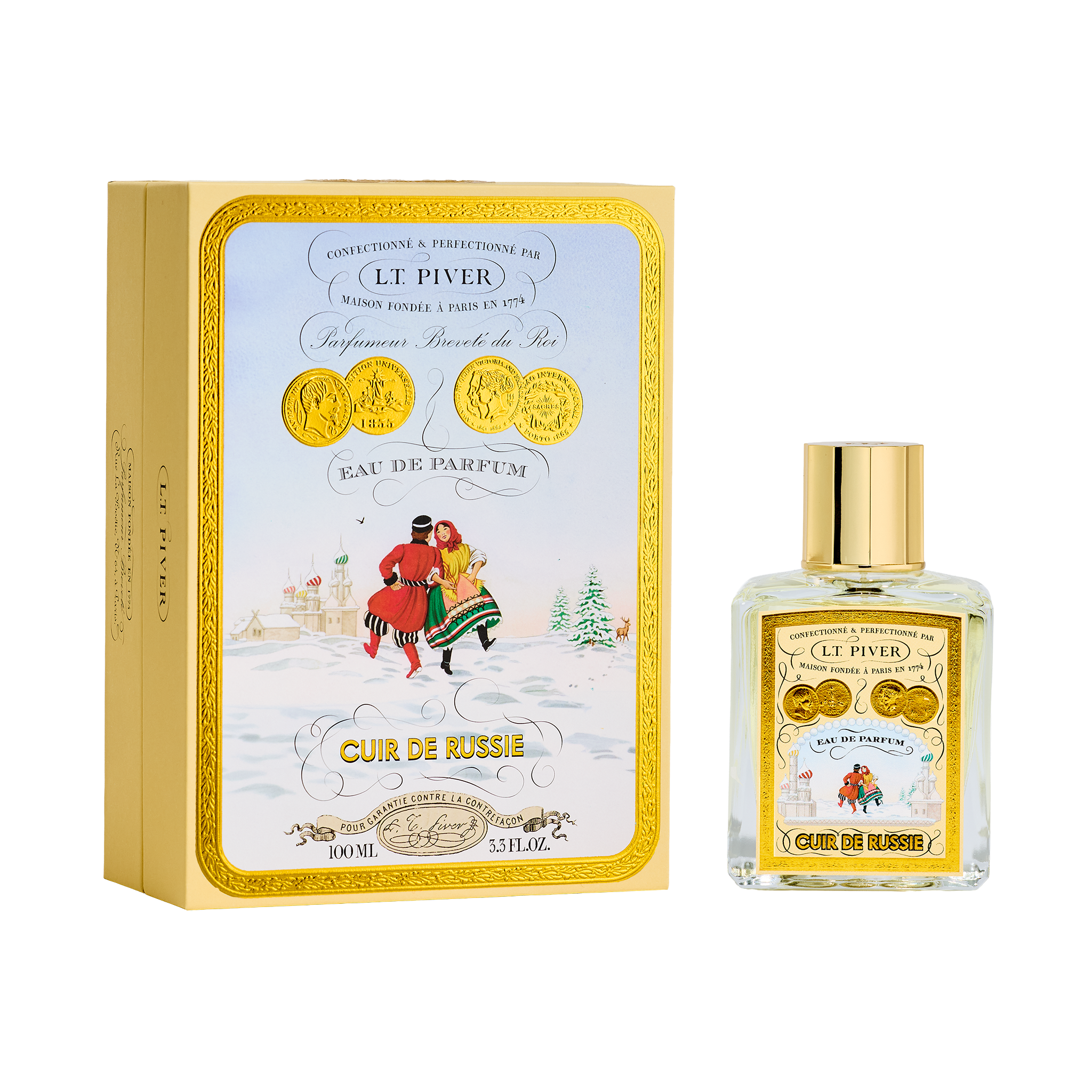 L.T. Piver Cuir De Russie Eau de Parfum 100ml classic leather fragrance bottle – Available for Online Purchase at Paris Gallery Qatar
