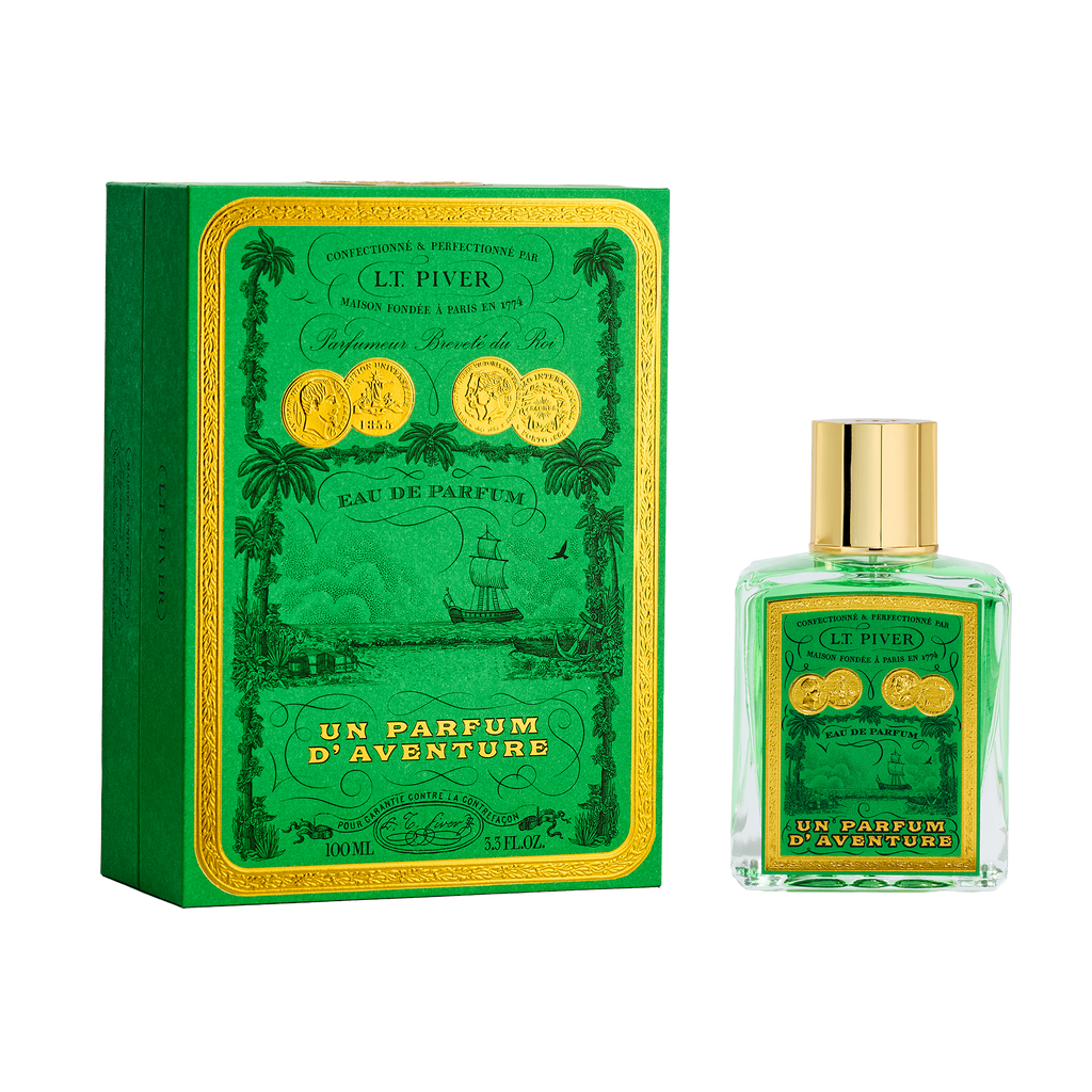 L.T. Piver Un Parfum D’Aventure Eau de Parfum 100ml adventurous heritage fragrance bottle and packaging – Find Online Today at Paris Gallery Qatar