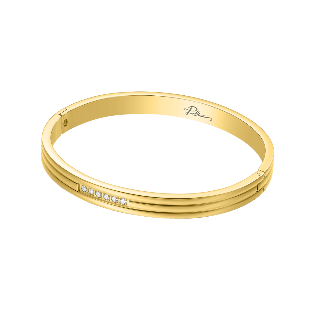 Police Lavaliere Crystal Linear Pattern Bangle