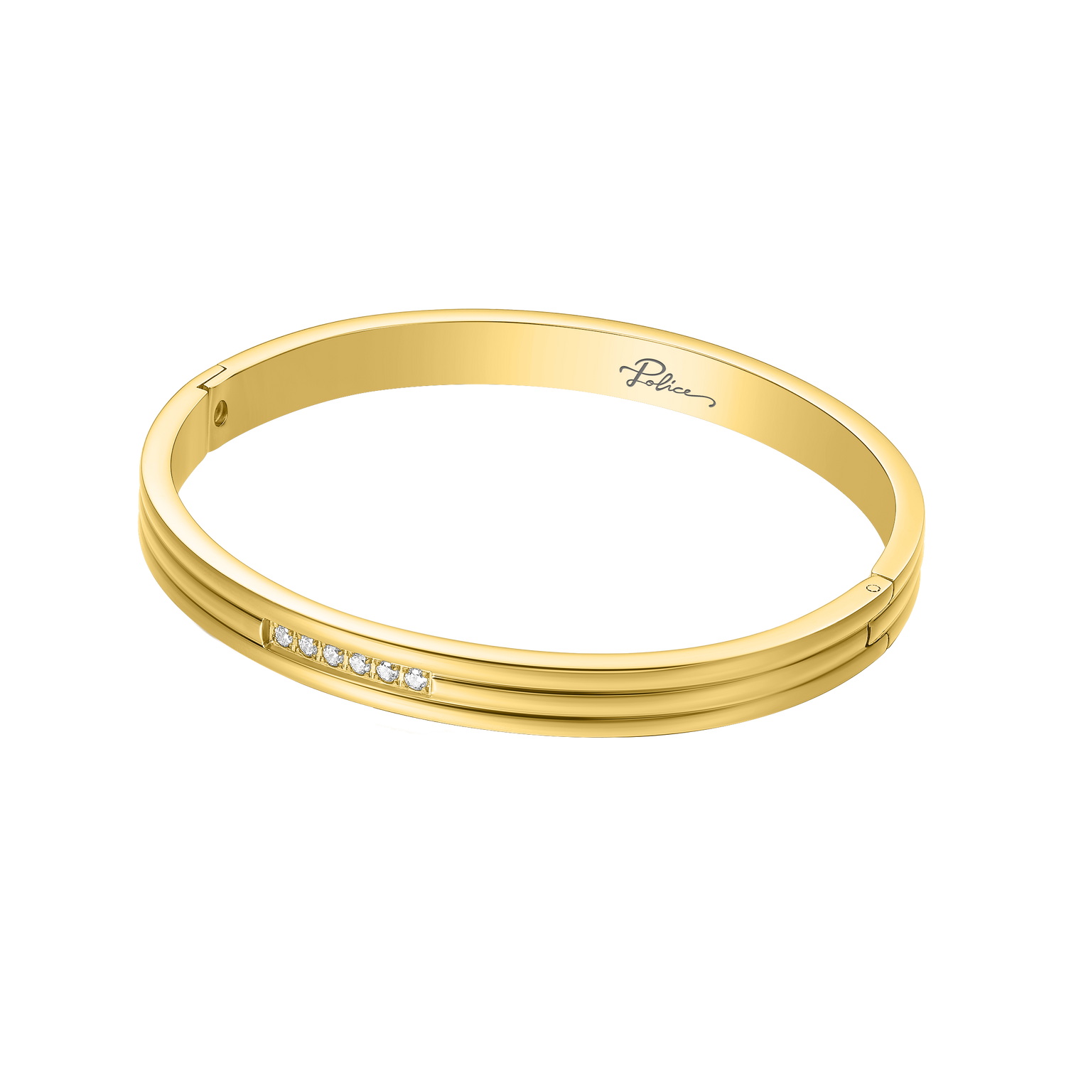 Police Lavaliere Crystal Linear Pattern Bangle