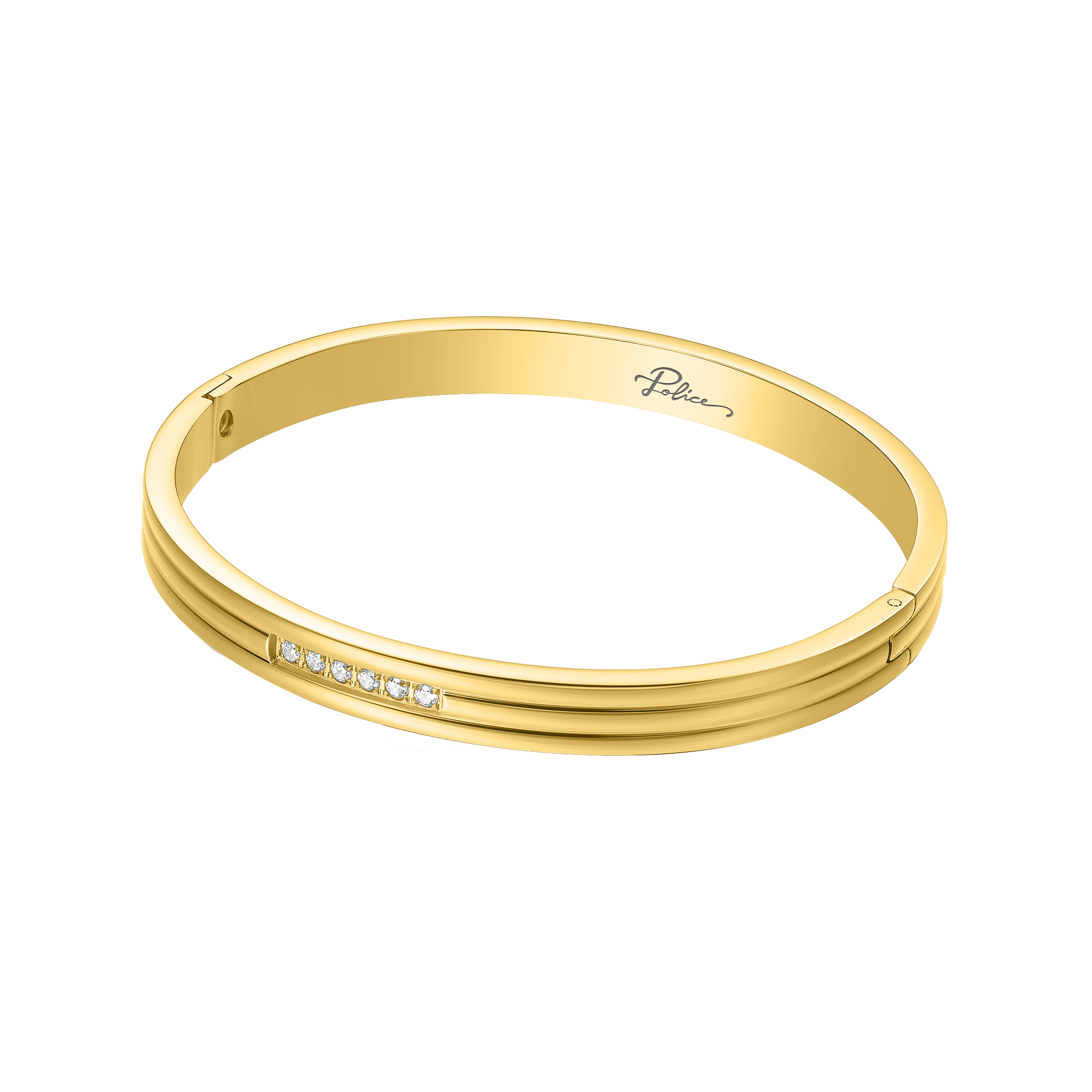 Police Lavaliere Crystal Linear Pattern Bangle