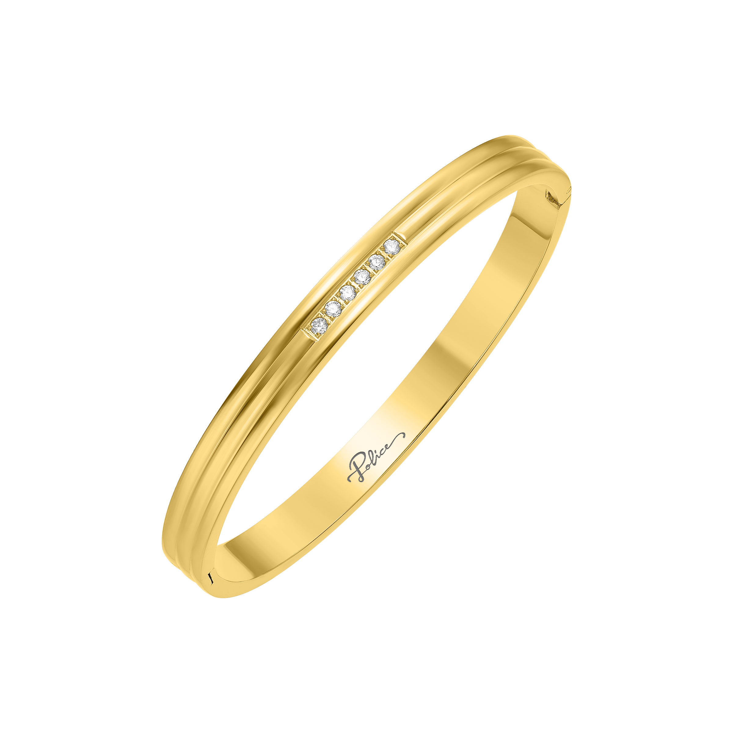 Police Lavaliere Crystal Linear Pattern Bangle