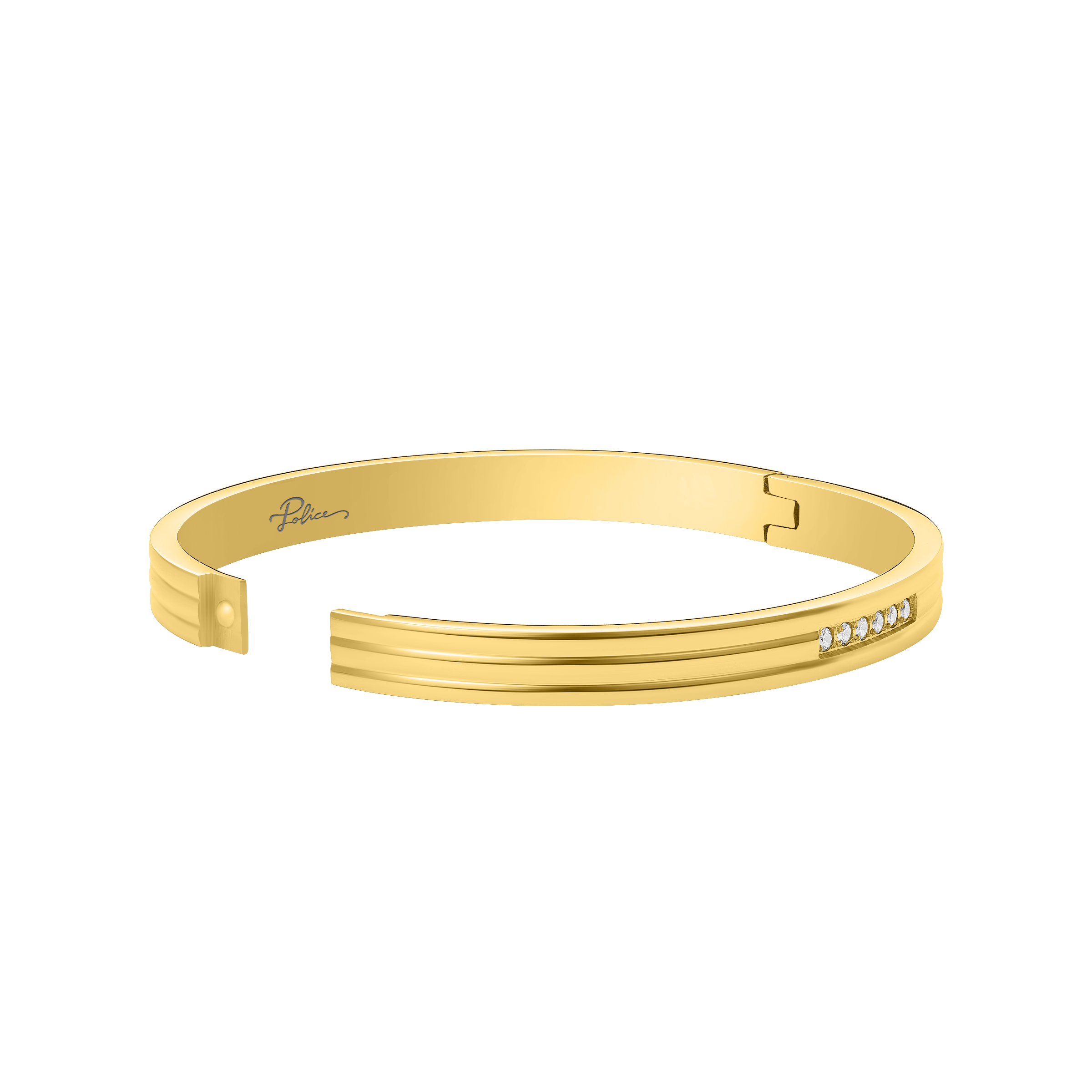 Police Lavaliere Crystal Linear Pattern Bangle