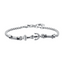 Luca Barra men’s steel bracelet featuring anchor design with black crystal accents, modern nautical style, available at Paris Gallery Qatar