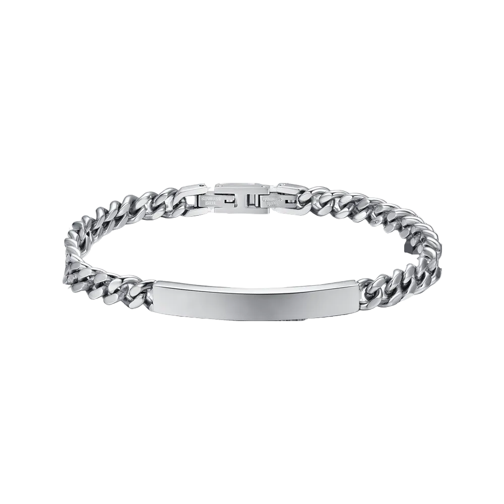 Luca Barra men’s steel bracelet featuring a silver plate, modern and elegant design, available at Paris Gallery Qatar