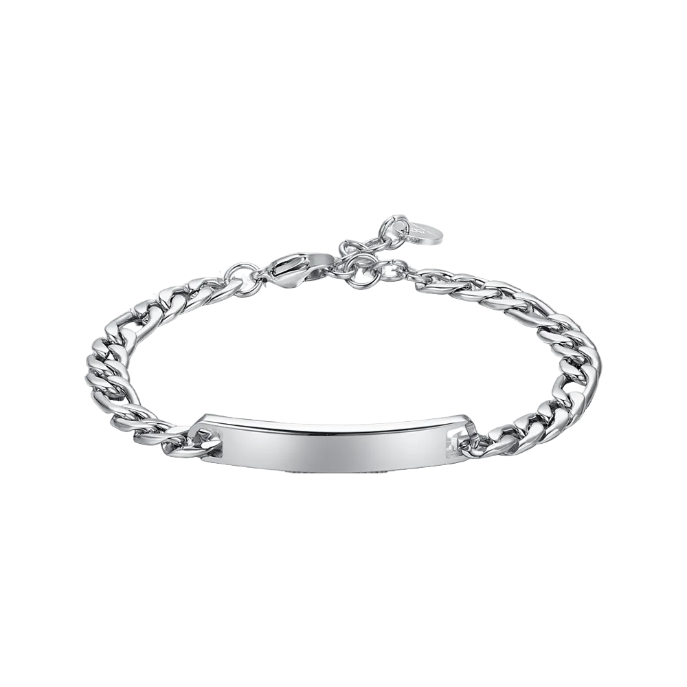 Luca Barra men’s steel bracelet featuring a silver plate, modern and elegant design, available at Paris Gallery Qatar Main image