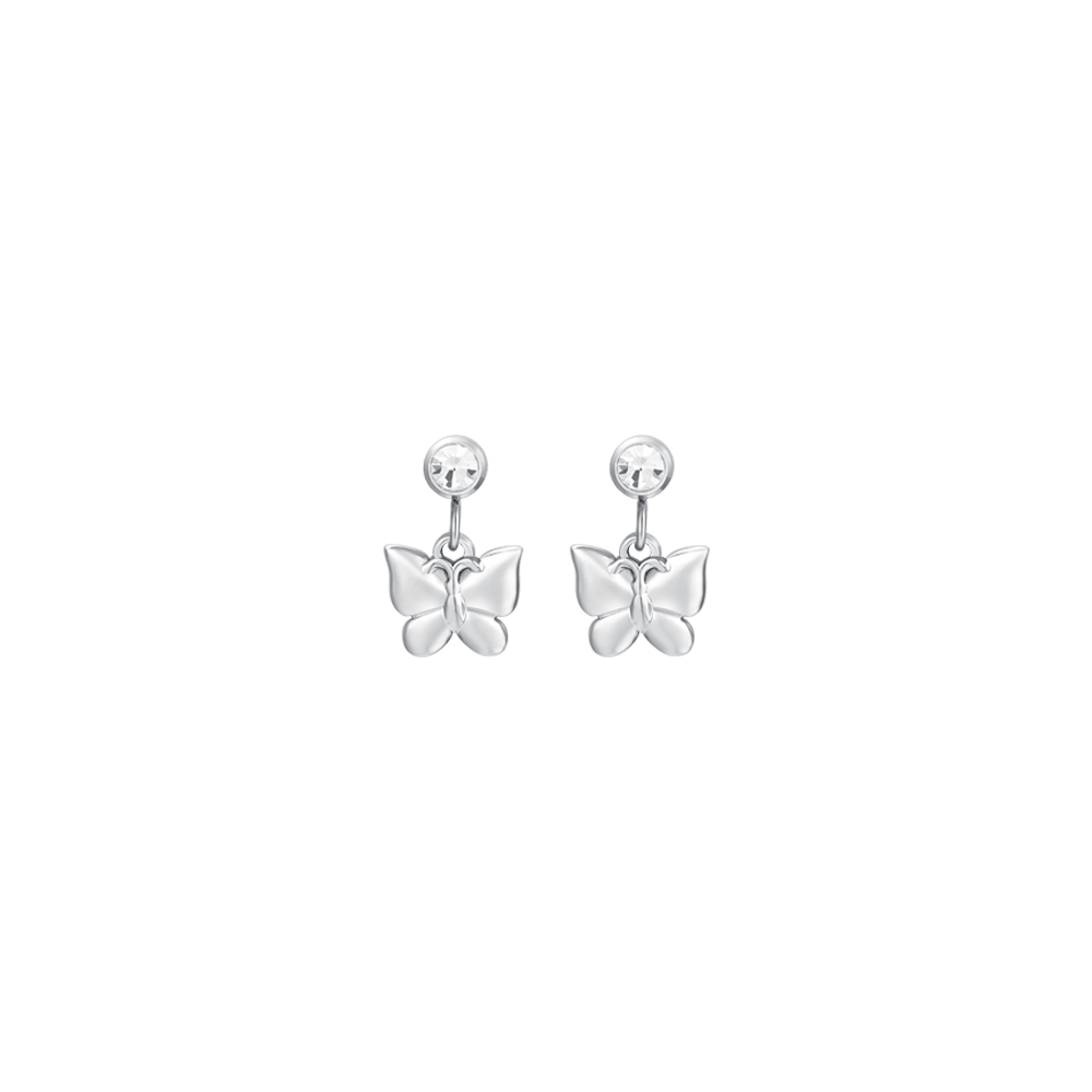 Luca Barra Women's Butterfly & Zircon Steel Earrings – Now Online