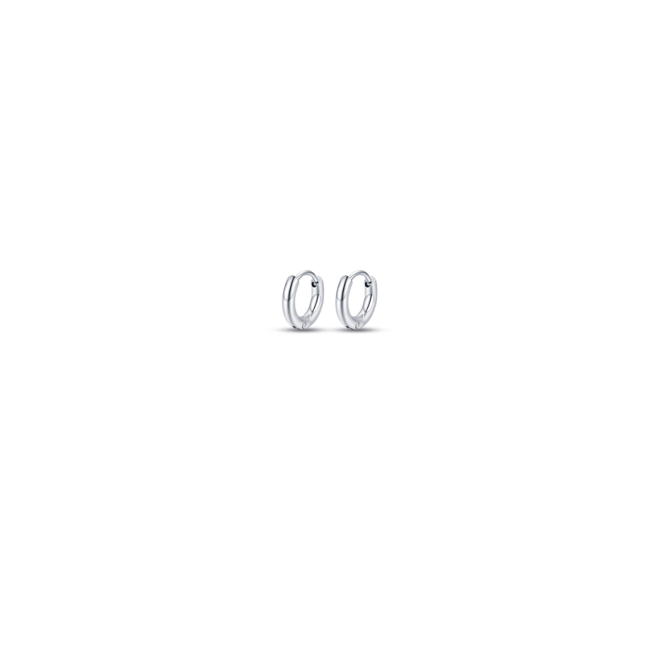 Luca Barra Women's Silver Steel Hoop Earrings 10mm – Now Online