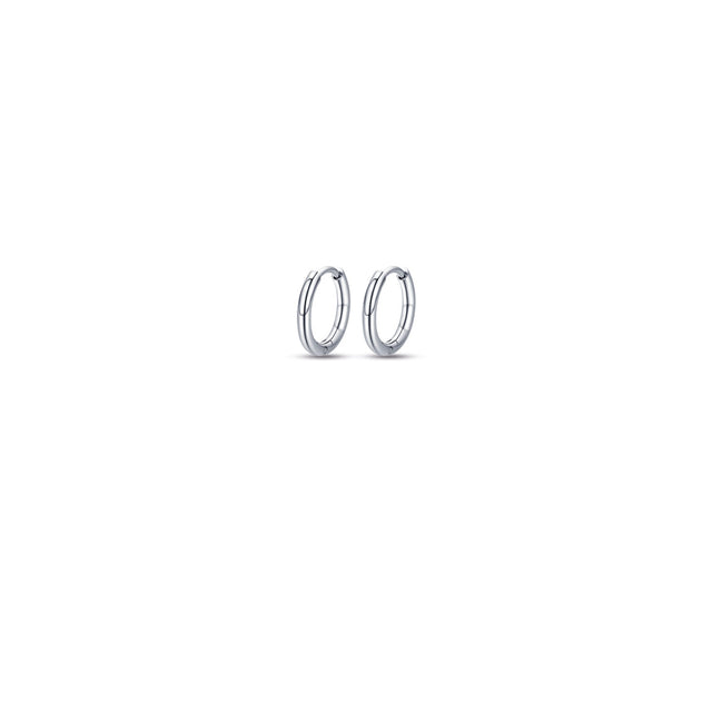 Luca Barra Women's Silver Steel Hoop Earrings 14mm – Order Online Today