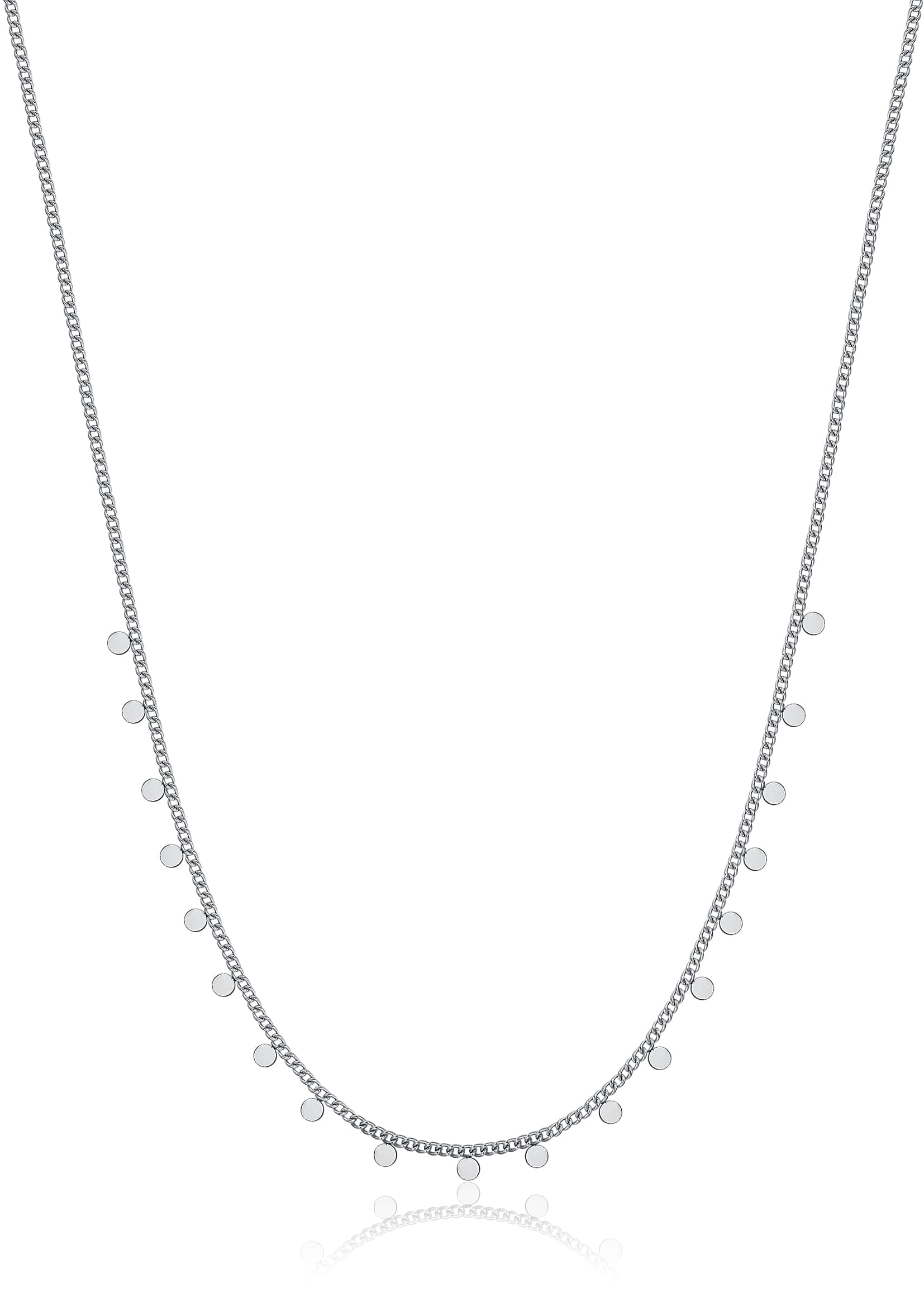 Luca Barra Women’s Silver Steel Necklace with Circles – modern minimalist jewelry, Now Available Online