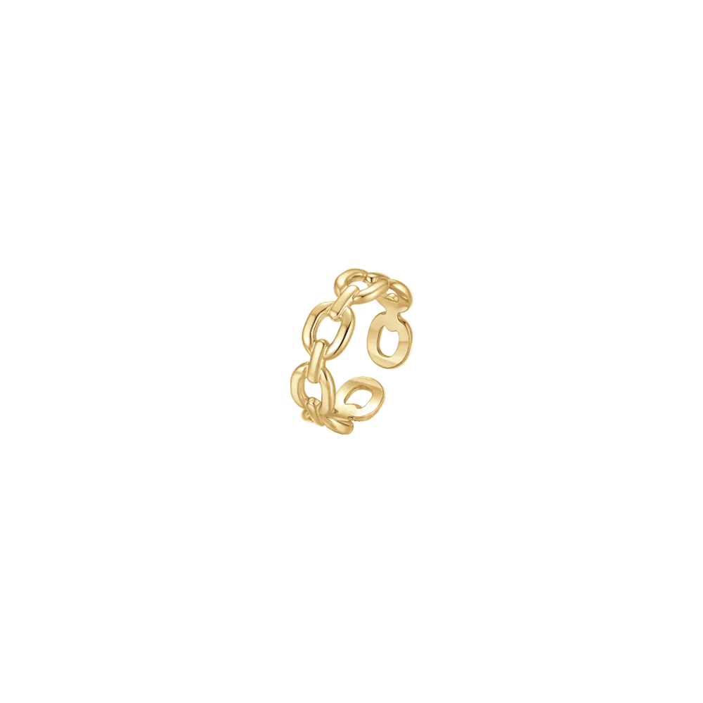 Luca Barra women’s ring crafted in IP gold steel with an elegant and modern design, available at Paris Gallery Qatar