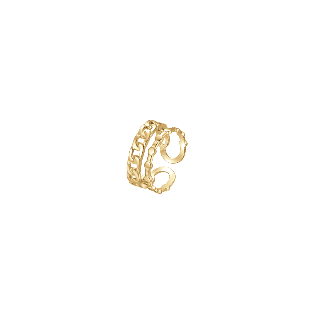 Luca Barra women’s ring crafted in IP gold steel with a sleek and elegant design, available at Paris Gallery Qatar Main image