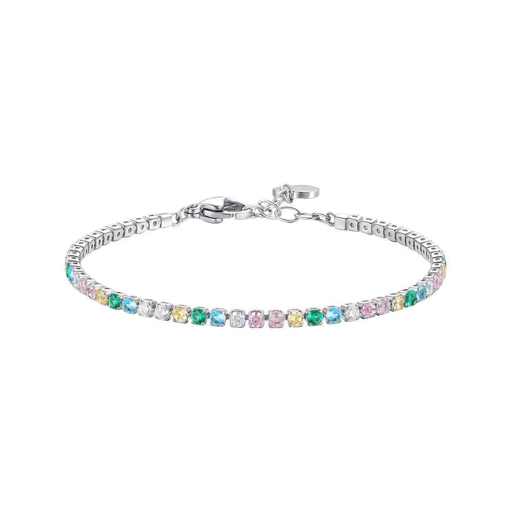 Luca Barra girl’s multicolored zirconia tennis bracelet — Shop the Latest Online