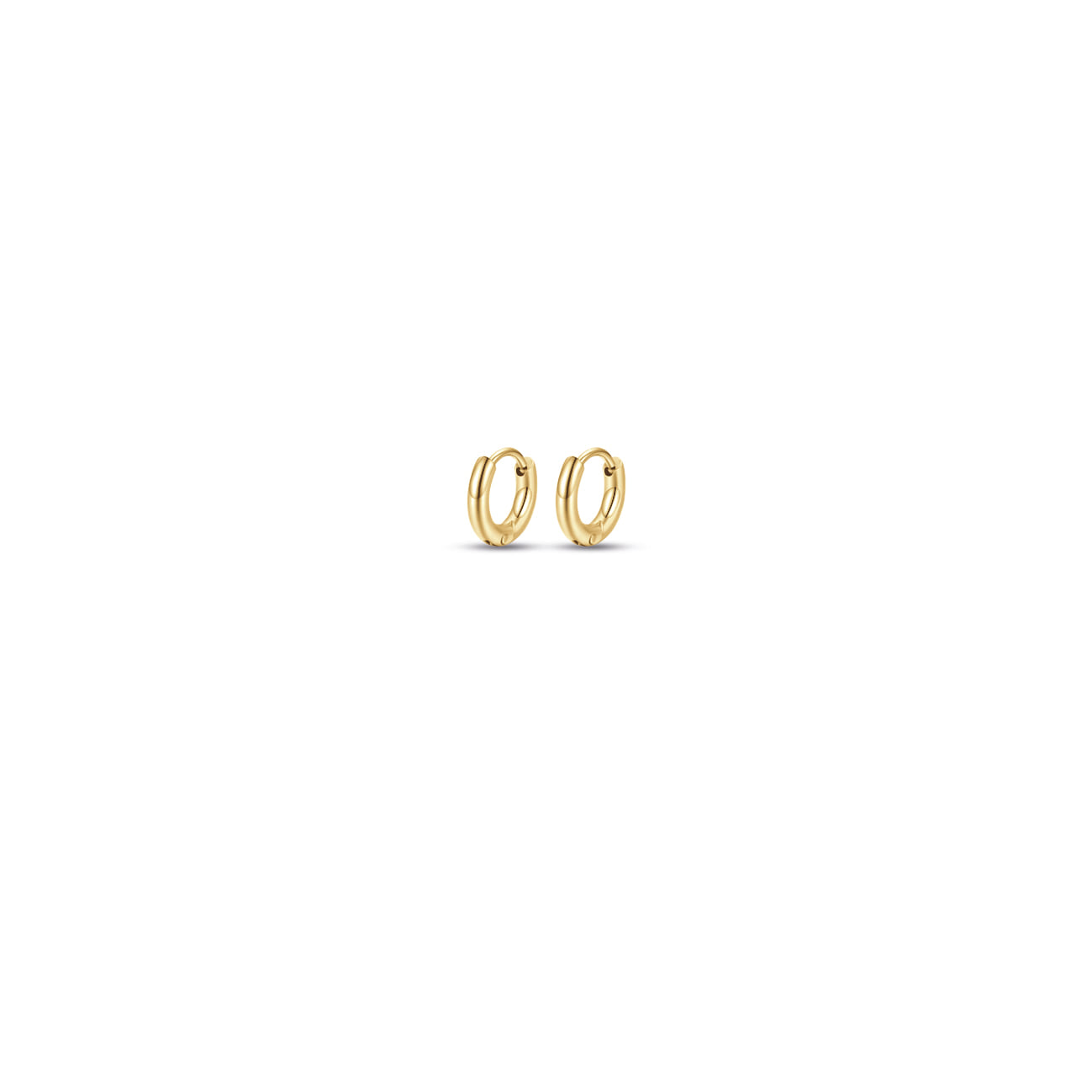 Luca Barra Women's Gold Plated Steel Hoop Earrings 10mm