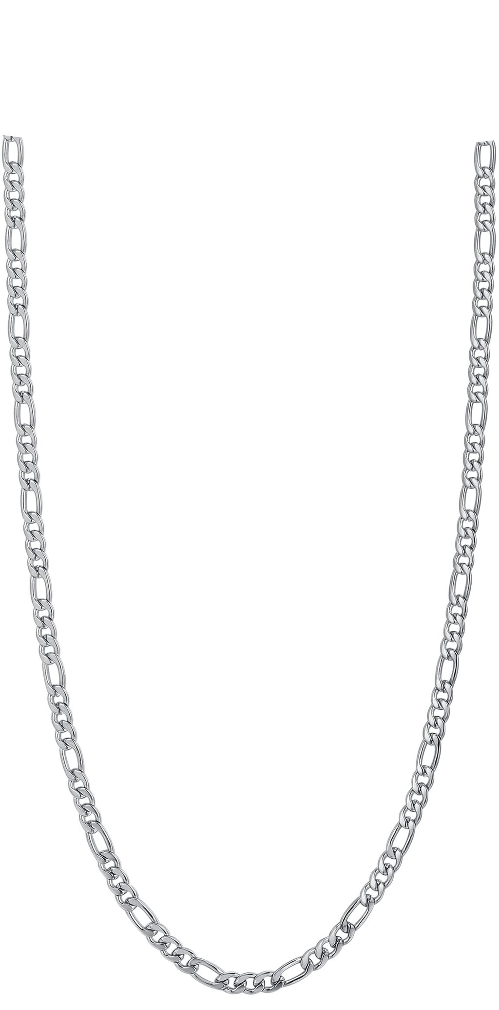 Luca Barra men's silver steel chain necklace — Now Available Online