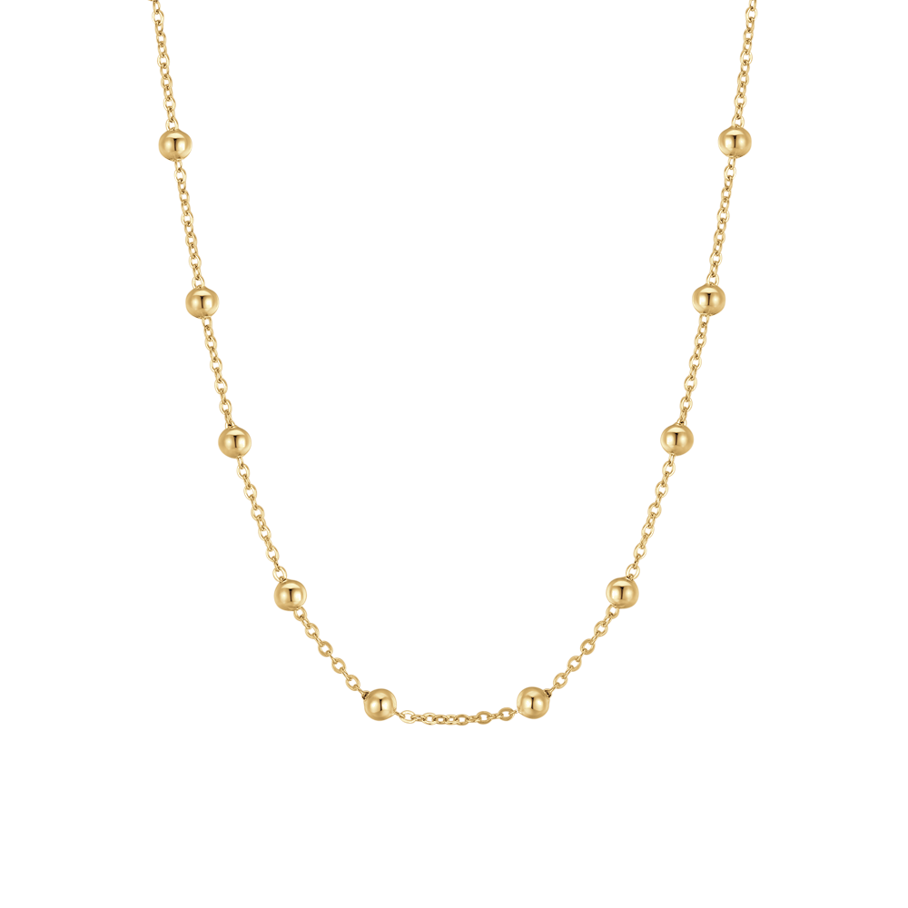 Luca Barra women’s IP gold necklace with polished spheres – Order Online Today Main image