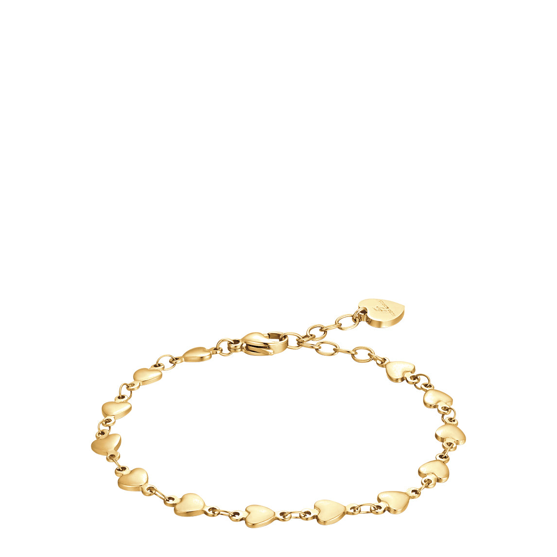 Luca Barra women’s IP gold steel bracelet with heart motifs, elegant design. Shop the Latest online Main image