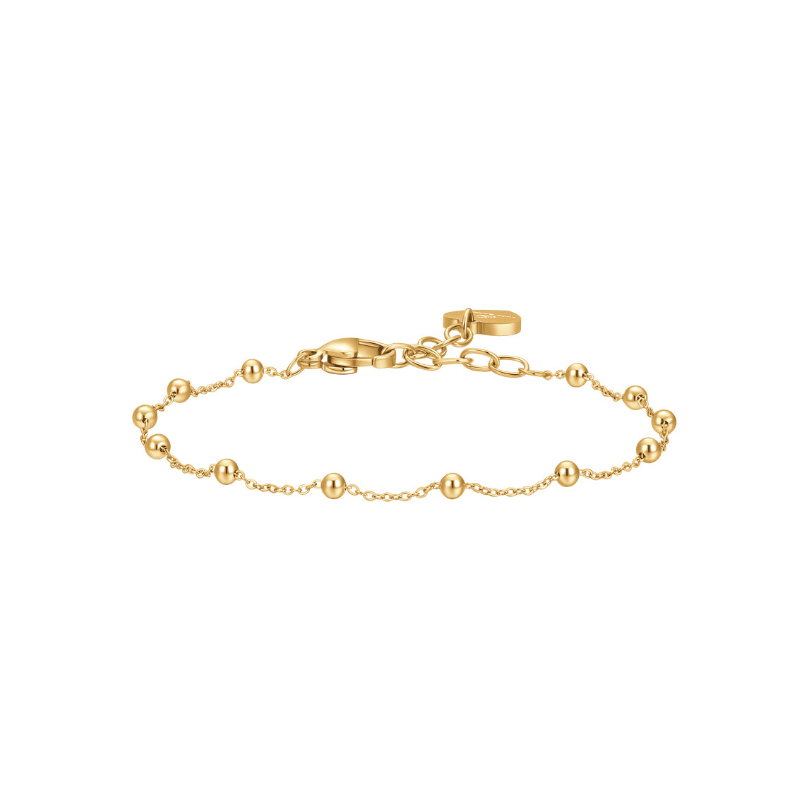 Luca Barra Women's IP Gold Steel Bracelet with Polished Spheres