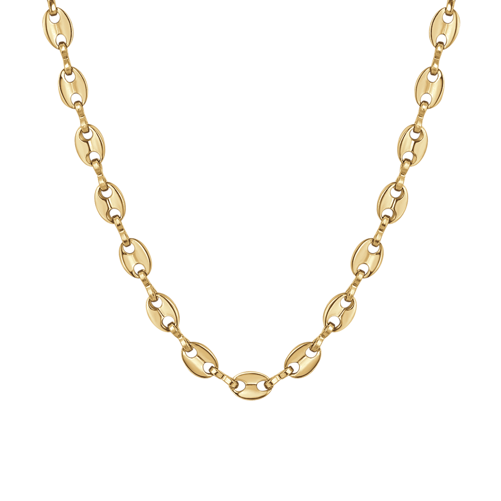 Luca Barra women’s IP gold steel necklace polished oval-link design —Find Online Today Main image