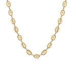 Luca Barra women’s IP gold steel necklace polished oval-link design —Find Online Today