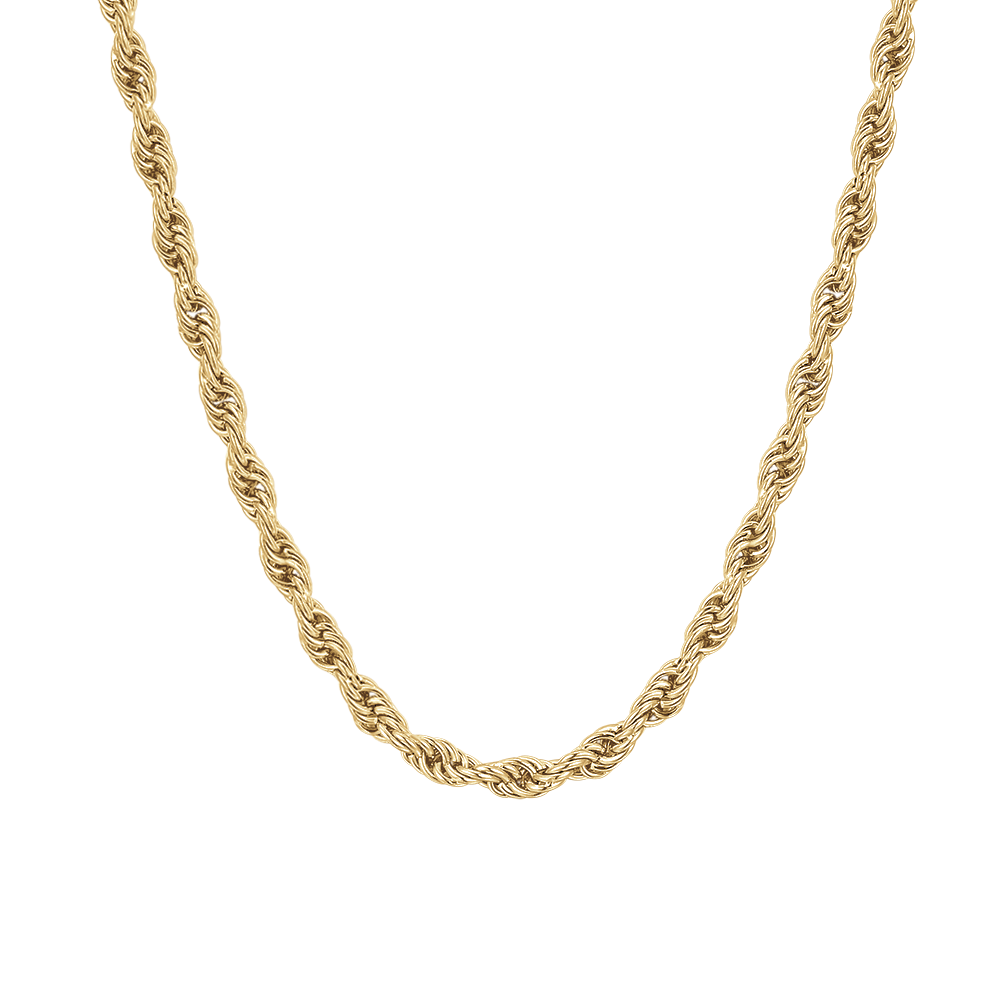Luca Barra Women's IP Gold Steel Rope Chain Necklace Luca Barra Women's IP Gold Steel Rope Chain Necklace