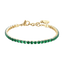 Luca Barra women’s IP gold steel tennis bracelet with green crystals – shop the latest online