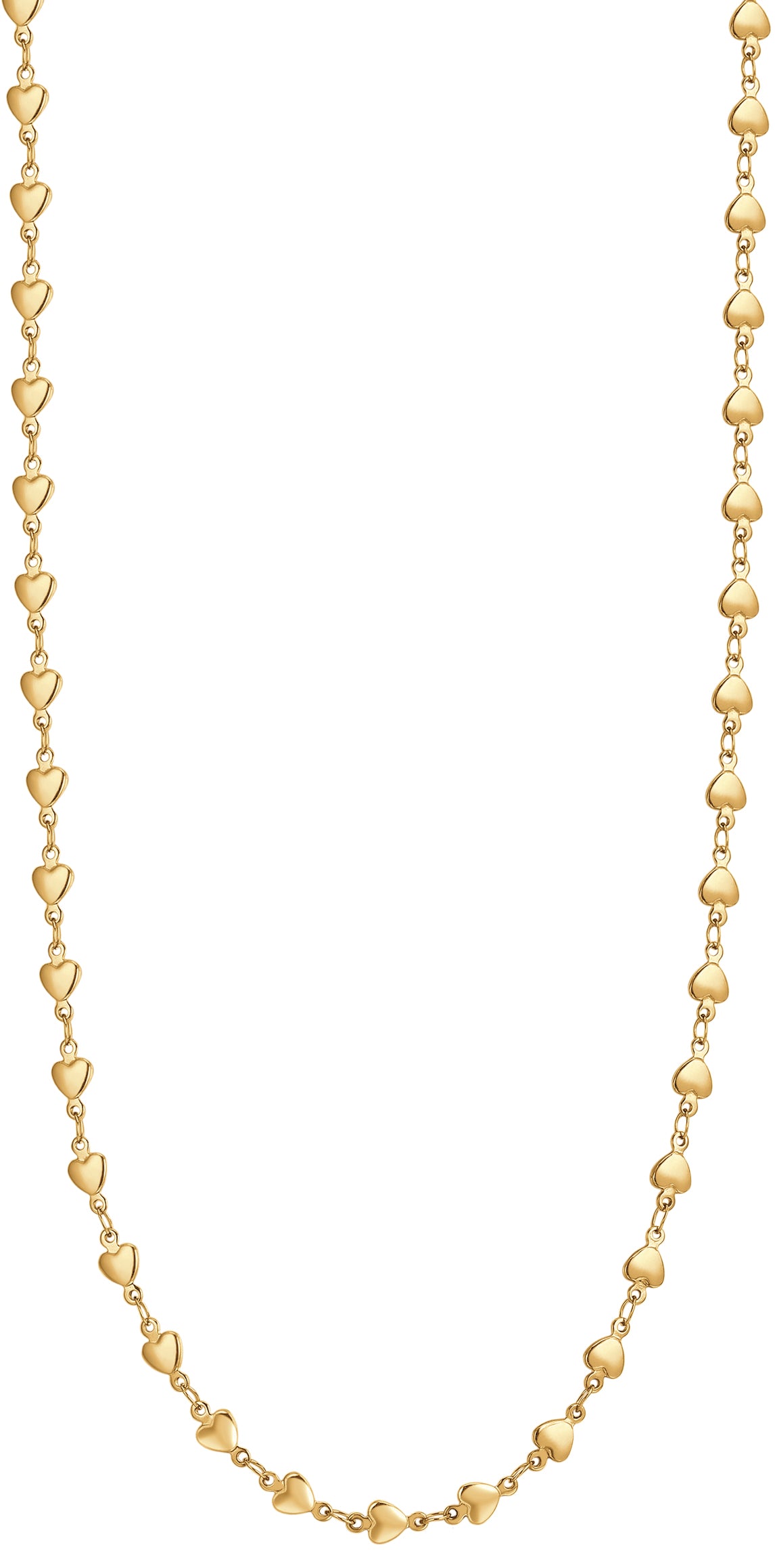 Luca Barra women’s gold steel necklace with heart links – Shop Now Online