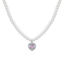 Luca Barra women's pearl necklace with pink heart zircon — Available Online Today