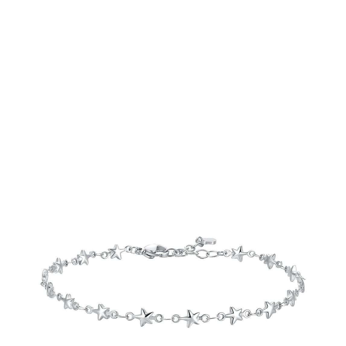 Luca Barra women’s silver steel anklet with star charms – Shop Now Online