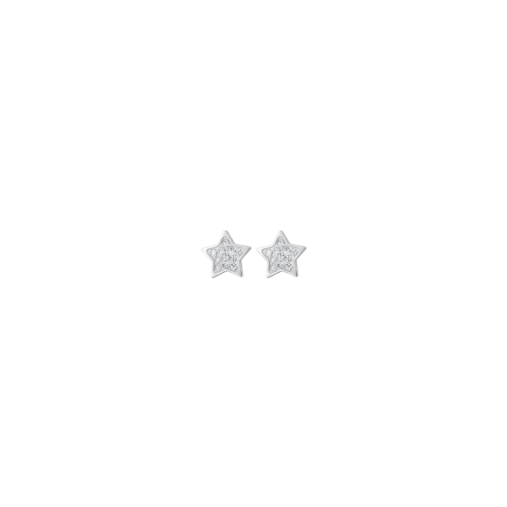 Luca Barra women's stars and crystals steel earrings — Now Available Online Main image