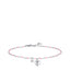 Luca Barra women’s steel anklet with heart charm and pink enamel beads — Available for Online Purchase