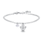 Luca Barra women’s steel bracelet with angel charm and white zircon detail, silver finish, Now Online.