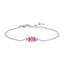 Luca Barra women’s steel bracelet with pink and white zirconia crystals, elegant slim chain design, Shop the Latest Online