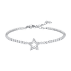 Luca Barra women’s steel bracelet with star charm and white zirconia accents – Shop Online Today