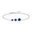 Luca Barra women’s steel bracelet with three blue zircon crystals, elegant silver-tone jewelry, Order Online Today