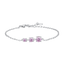 Luca Barra women’s steel bracelet with three pink zircon crystals, delicate and elegant design, Shop the Latest Online