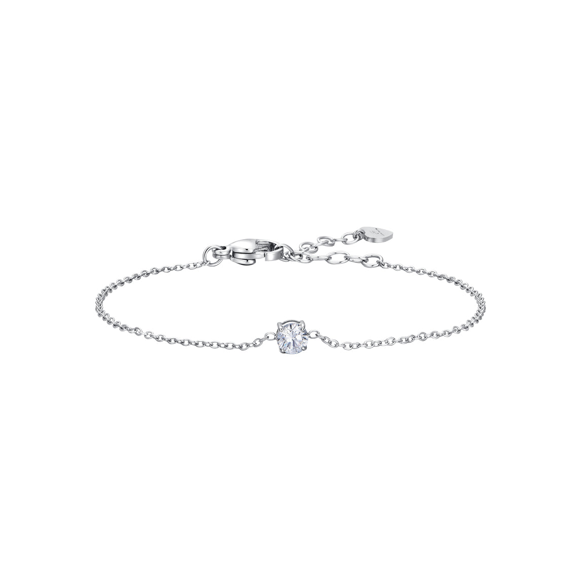 Luca Barra Women's Steel Bracelet with White Crystal