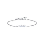 Luca Barra women’s steel bracelet with white crystals, minimalist chain design, Shop Now Online