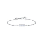 Luca Barra women’s steel bracelet with white crystals, minimalist chain design, Shop Now Online