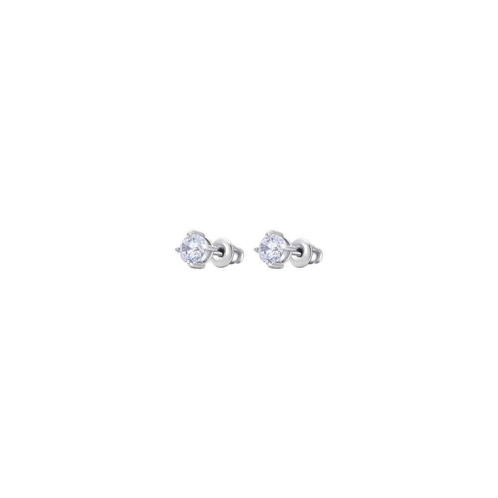 Luca Barra women’s steel earrings with White Crystals 5mm – Shop the Latest Online