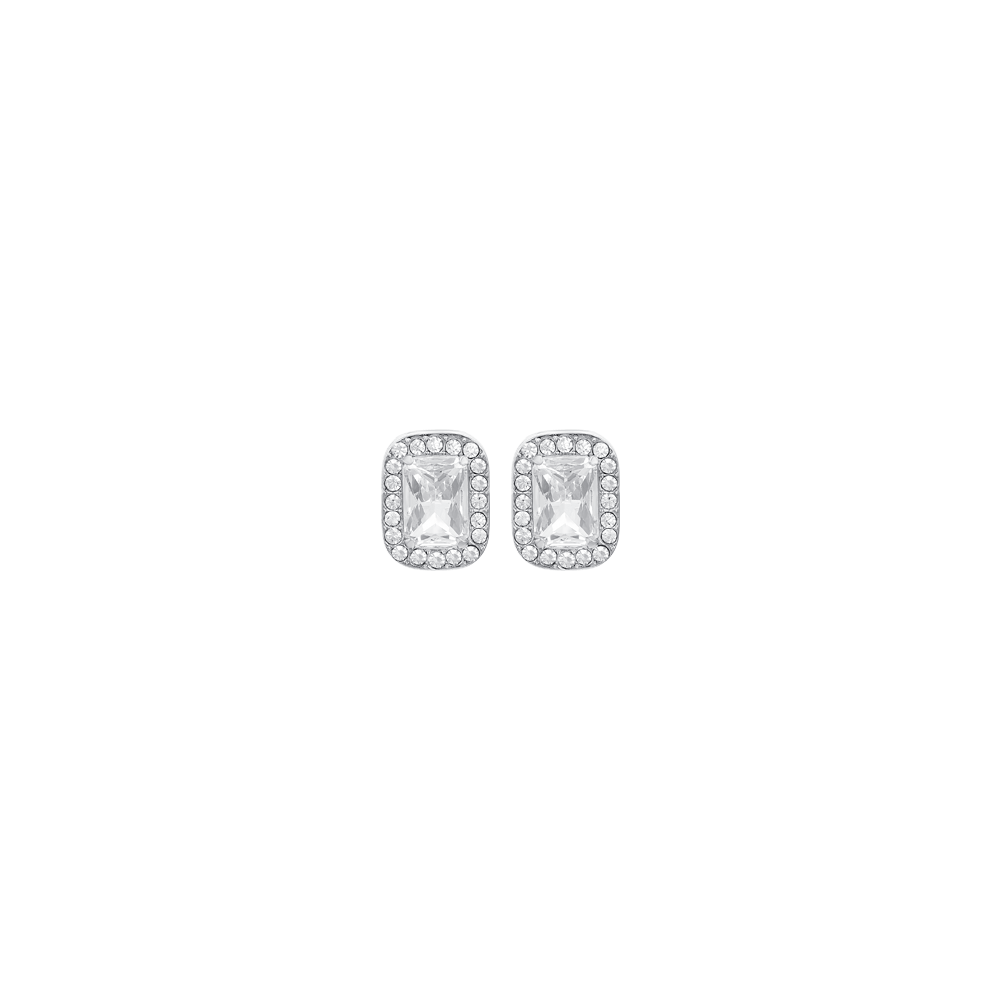 Luca Barra Women's Steel Earring with Crystals & Zircon