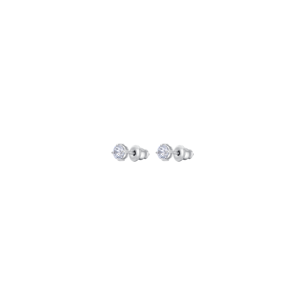 Luca Barra women's steel earrings with white crystal detail 4mm — Find Online Today.