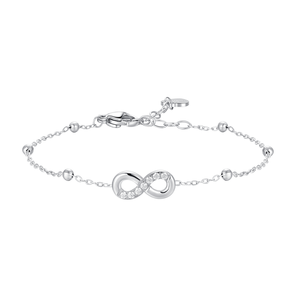 Luca Barra Women's Steel Bracelet with Infinity & White Zircon