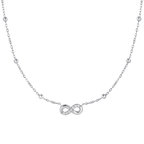 Luca Barra women’s steel infinity necklace with white zircon – Shop the Latest Online
