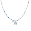 Luca Barra women's steel necklace with butterfly, crystal and multicolored enamel stones — Find Online Today