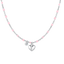 Luca Barra women’s steel necklace with heart, crystal, and pink enamel stones — Shop Now Online.