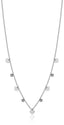 Luca Barra women’s steel necklace with heart motifs and crystals, polished silver design, Now Available Online