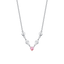 Luca Barra women's steel necklace with pink and silver hearts and crystal — Find Online Today