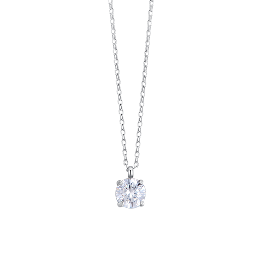 Luca Barra women’s steel necklace with white crystal – Shop the Latest Online